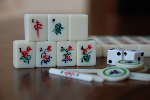 color photo of mah jongg game pieces